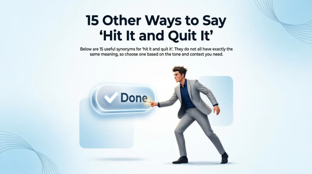 15 Other Ways to Say “Hit It and Quit It”
