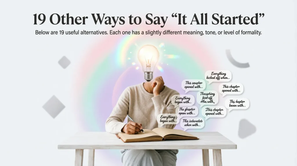 19 Other Ways to Say “It All Started”