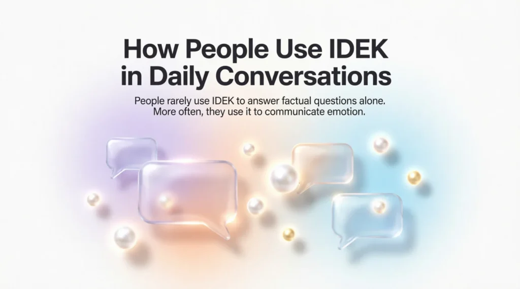 How People Use IDEK in Daily Conversations
