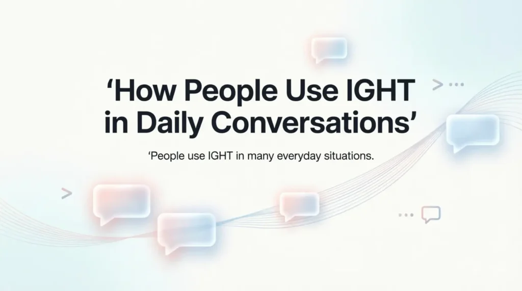 How People Use IGHT in Daily Conversations
