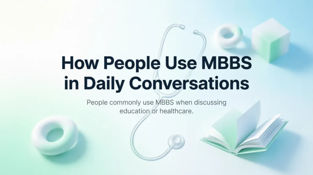 How People Use MBBS in Daily Conversations