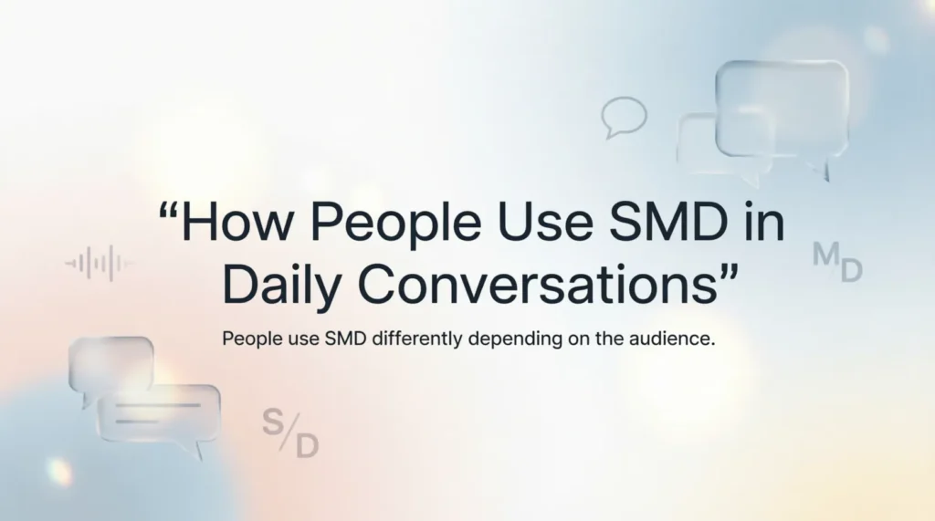 How People Use SMD in Daily Conversations