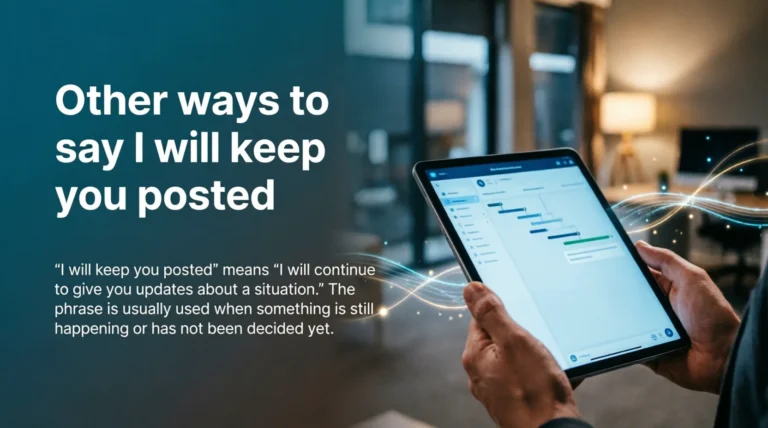 Other ways to say I will keep you posted