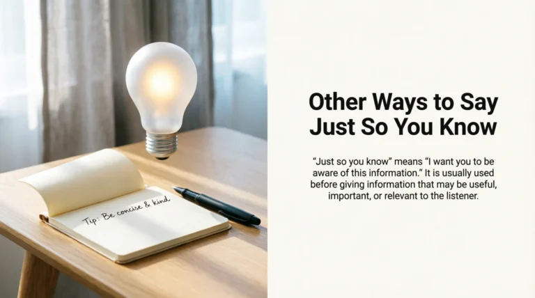 Other Ways to Say Just So You Know