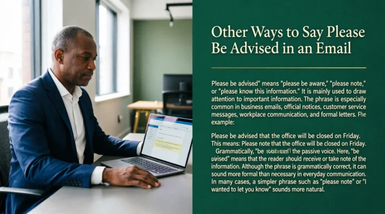 Other Ways to Say Please Be Advised in an Email