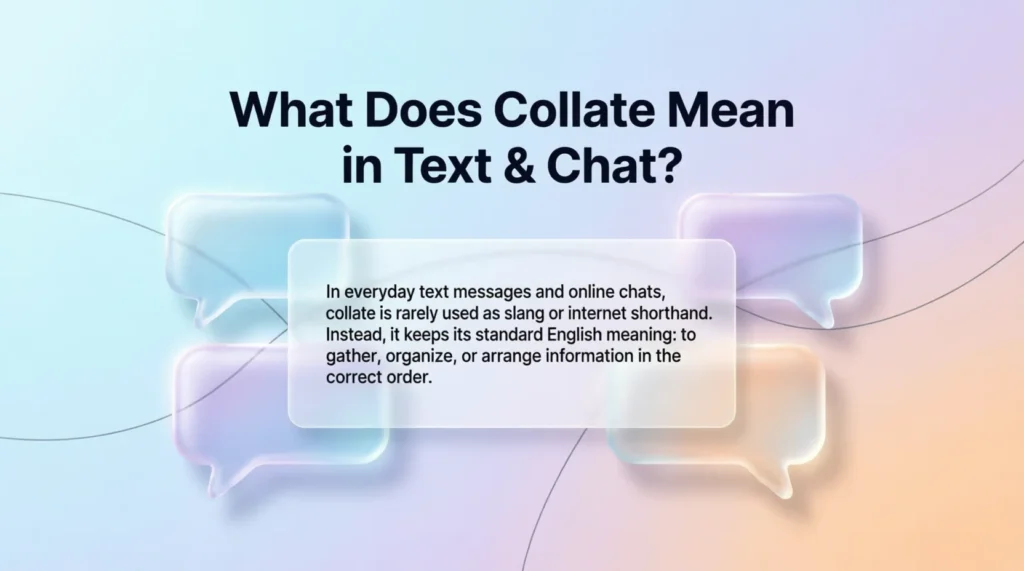 What Does Collate Mean in Text & Chat?
