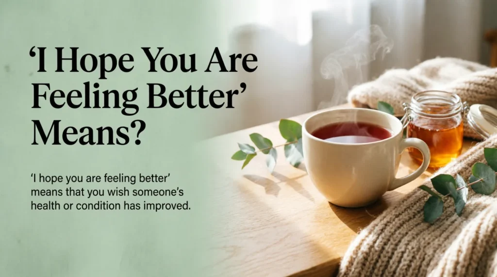 What Does “I Hope You Are Feeling Better” Mean?