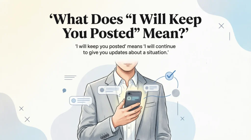 What Does “I Will Keep You Posted” Mean?