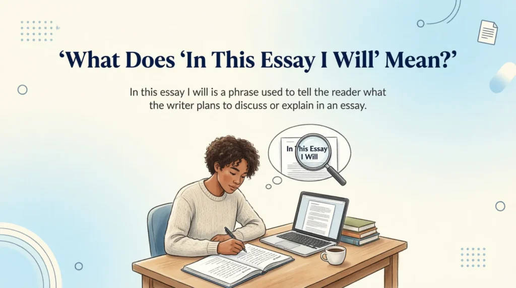 What Does “In This Essay I Will” Mean?