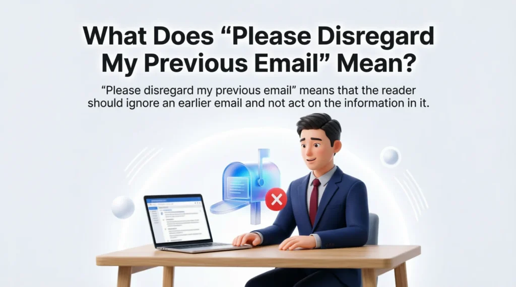 What Does “Please Disregard My Previous Email” Mean?