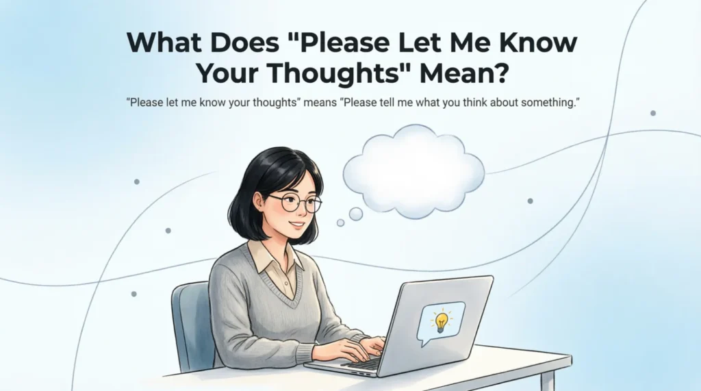 What Does “Please Let Me Know Your Thoughts” Mean?