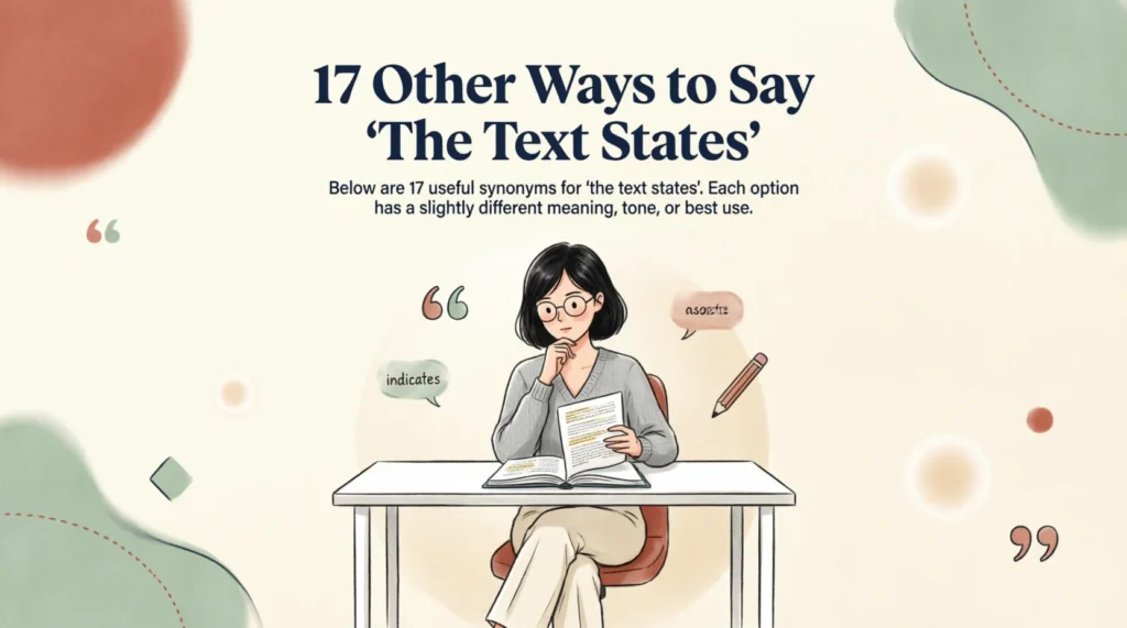 17 Other Ways to Say “The Text States”