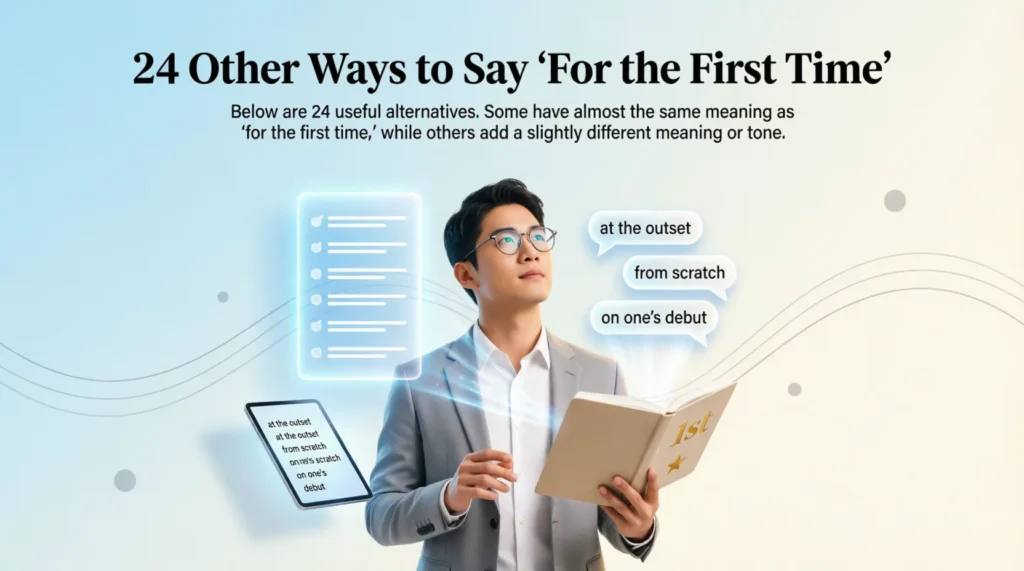 24 Other Ways to Say “For the First Time”