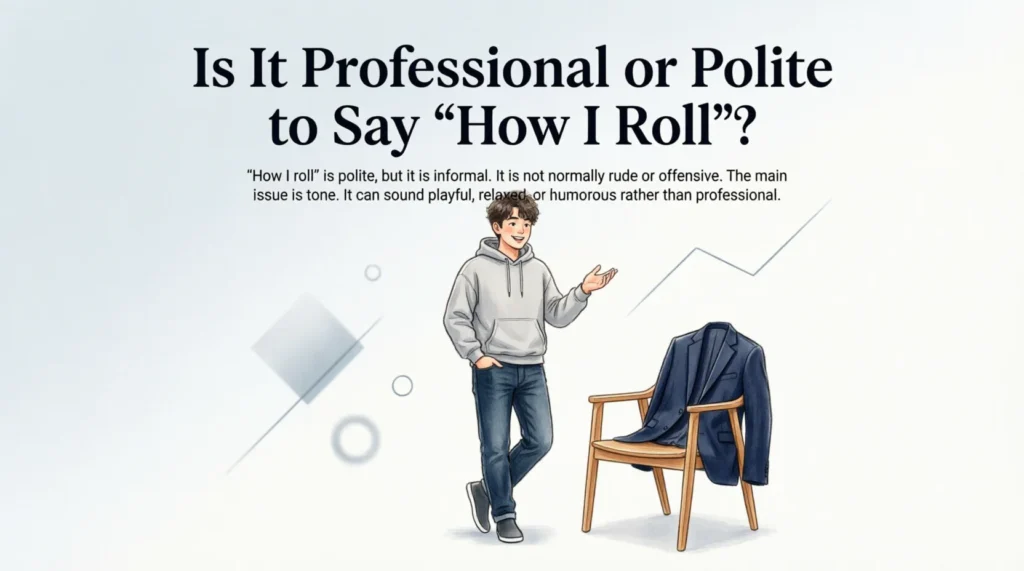 “How I roll” is polite, but it is informal.