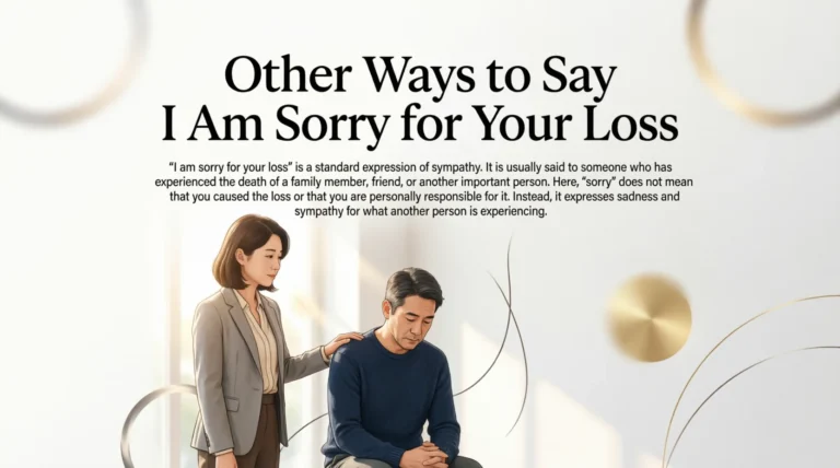 Other Ways to Say I Am Sorry for Your Loss