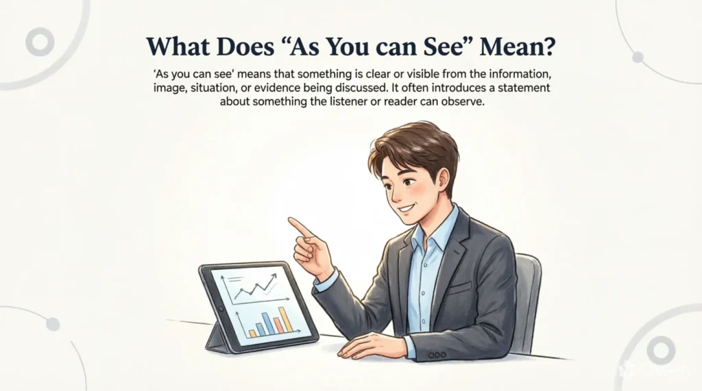 What Does “As You Can See” Mean?