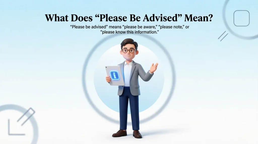 What Does “Please Be Advised” Mean?