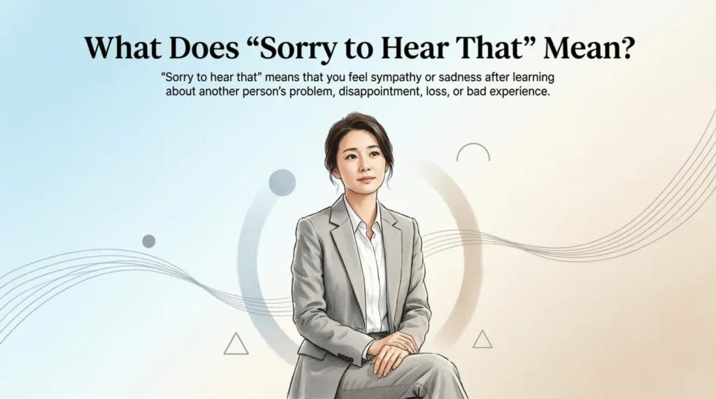What Does “Sorry to Hear That” Mean?