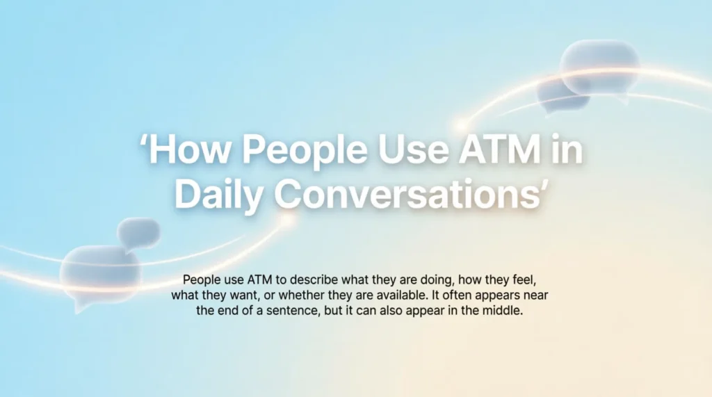 How People Use ATM in Daily Conversations