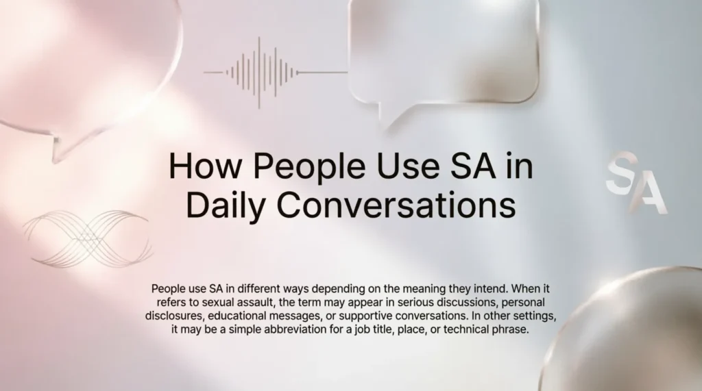 How People Use SA in Daily Conversations