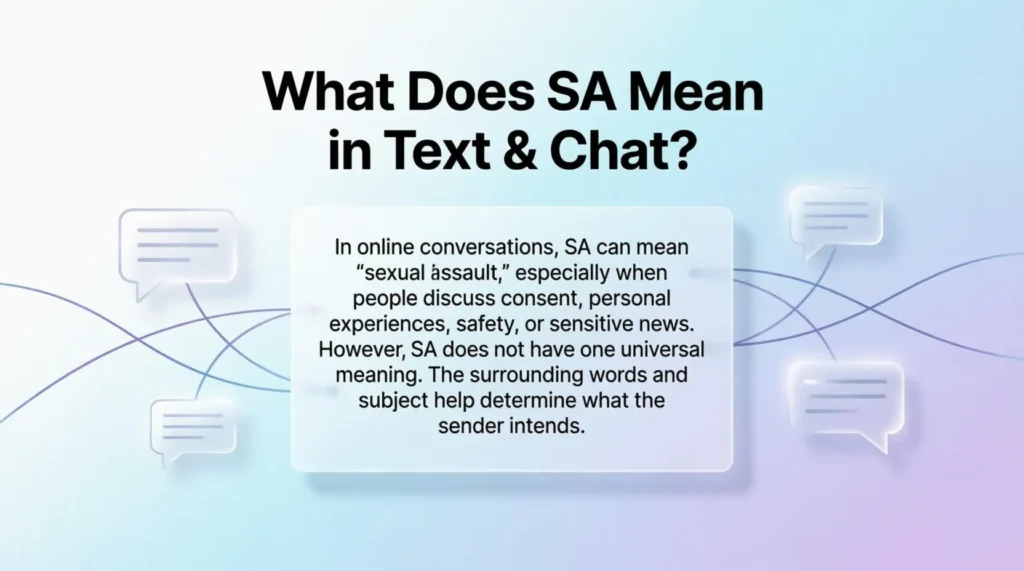 What Does SA Mean in Text & Chat?
